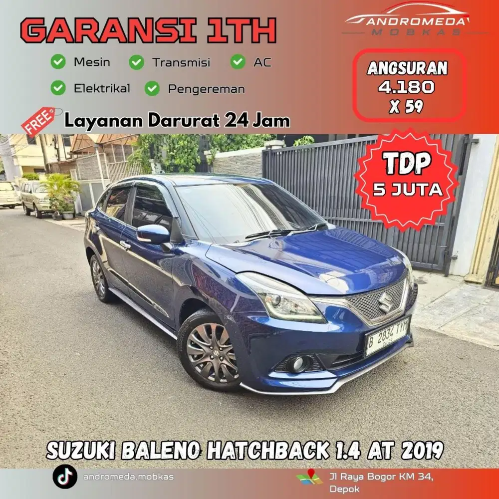TDP TERMURAH 5 JT SUZUKI BALENO HATCHBACK 1.4 AT 2019 KONDISI ISTIMEWA