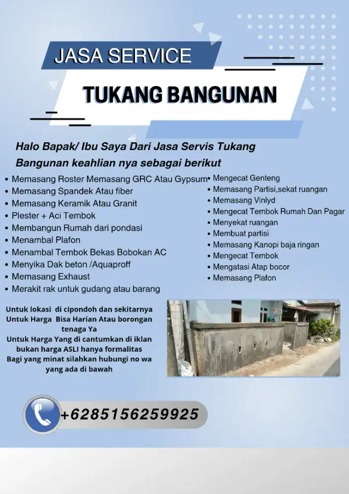 Jasa Tukang Bangunan Harian