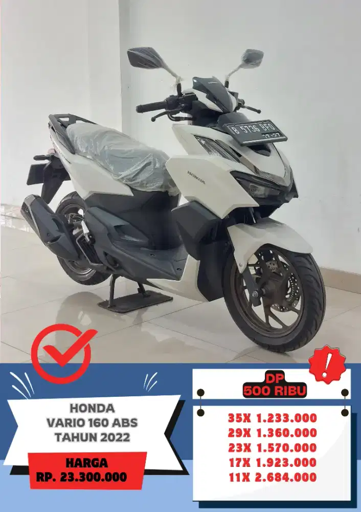 Honda Vario 160 ABS Tahun 2022 DP 500 Ribu Siap Pakai