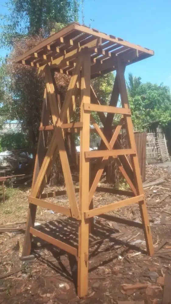 Jual tower tandon dari kayu ulin
