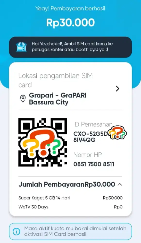 Sim card byu 5gb 14 hari 0851-7500-xxxx