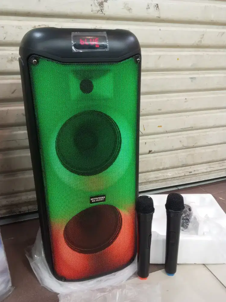 Speaker karaoke dual 8 inch wireless