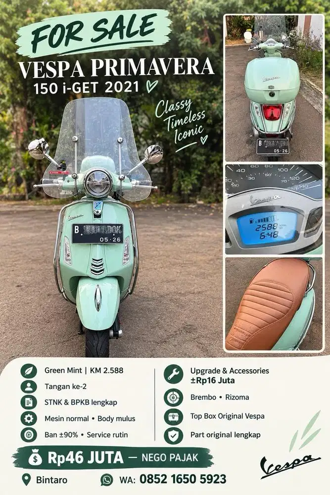 Dijual Vespa Primavera Siap pakai
