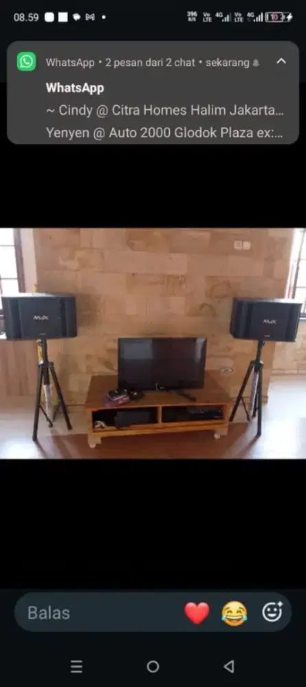 Jual 1 set tv dan speaker