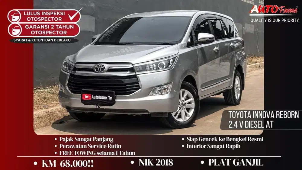 Toyota Innova Reborn 2.4 V Diesel AT NIK 2018 Full Original