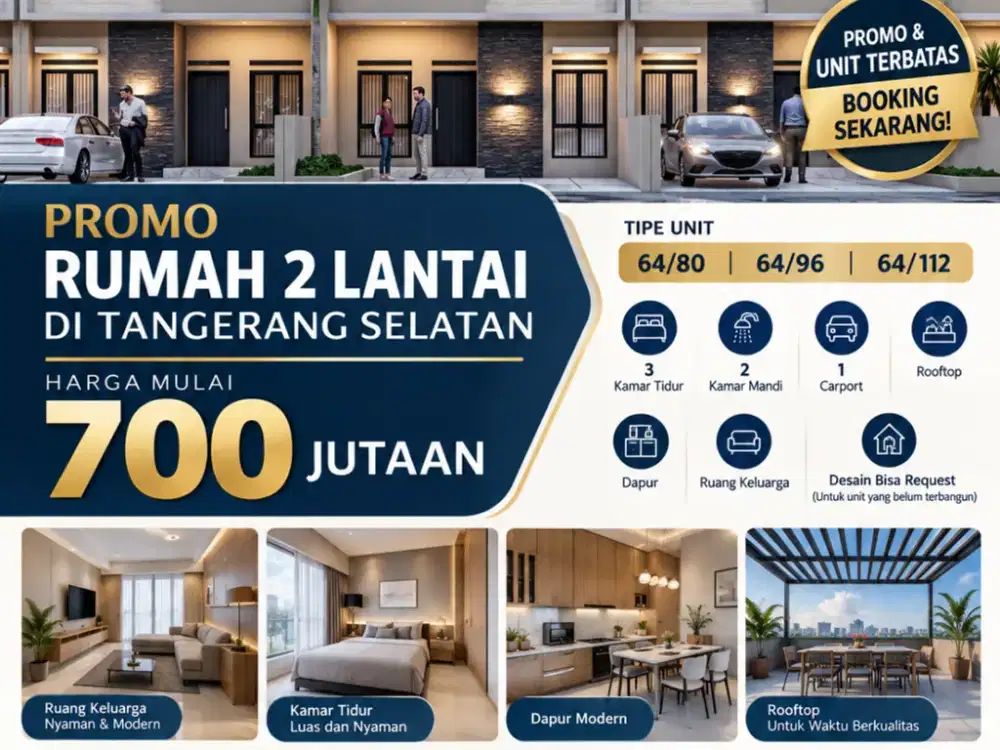 RUMAH 2 LANTAI TERMURAH DI SERPONG TANGSEL JL PUSPITEK PAMULANG