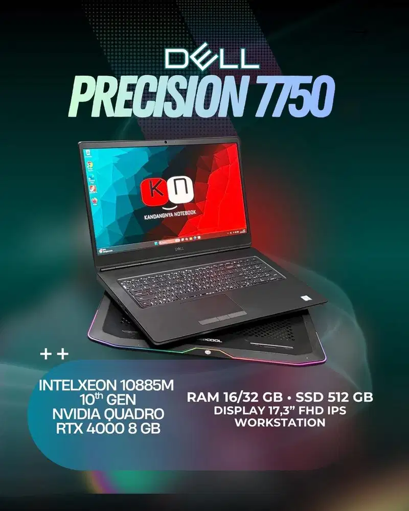 Dell Precision 7750 Quadro RTX4000 8gb Intel Xeon W 10885M 16GB 512GB