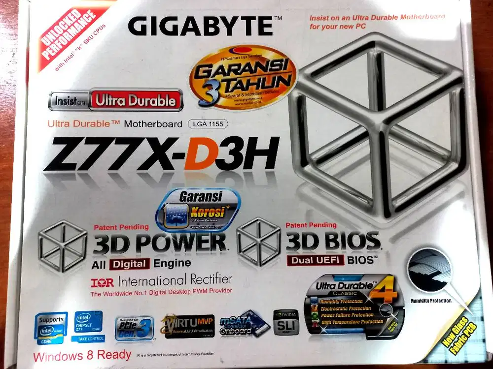 Motherboard Gigabyte Z77x-D3H dan Intel processor i5
