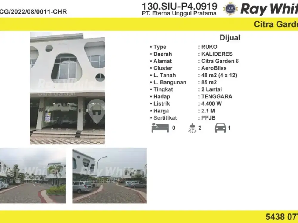 Dijual Ruko Citra 8 Aerobliss Murah Exclusive Jakbar 0010-Chr