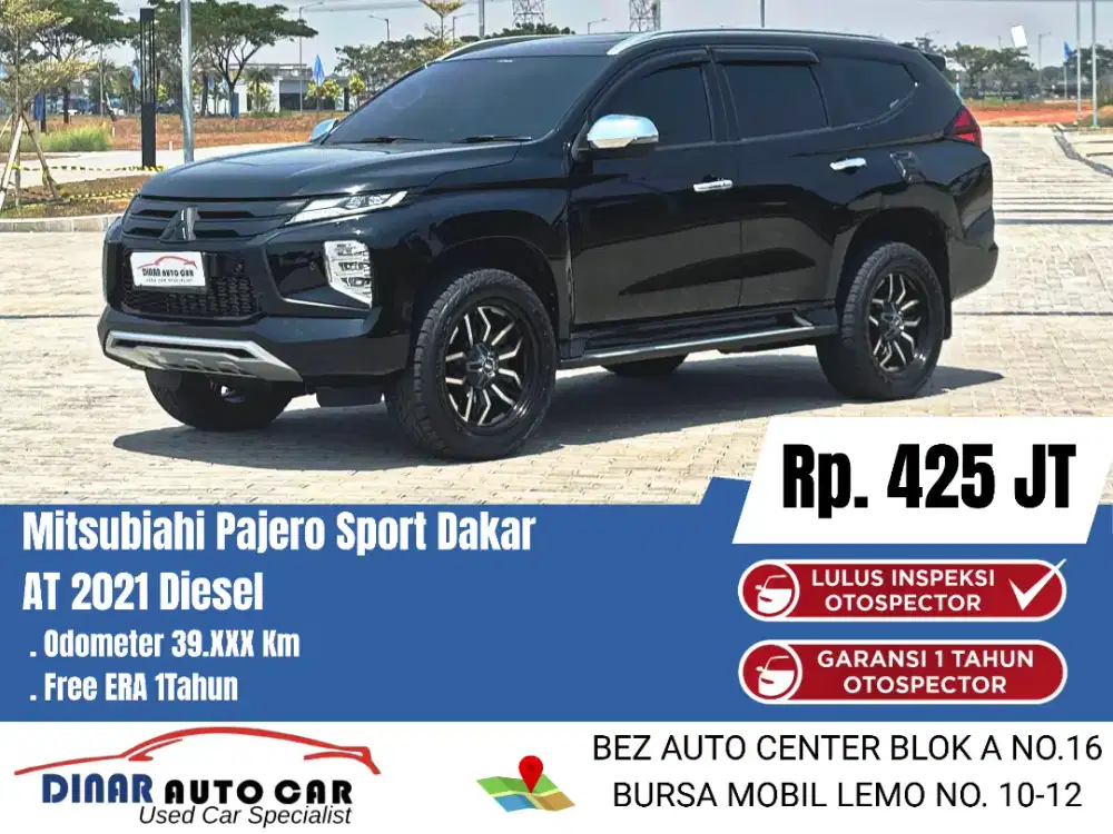 (50Jt) Pajero DAKAR 2021 At Matic Hitam Km 39Rb Warenty 1TH*Dinar Auto