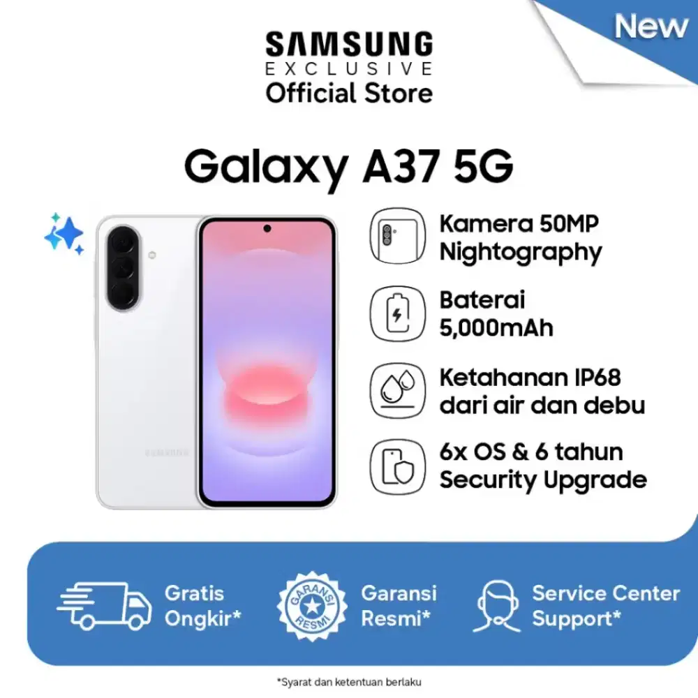 Samsung A37 5G Garansi Resmi 1 tahun Free adapter original