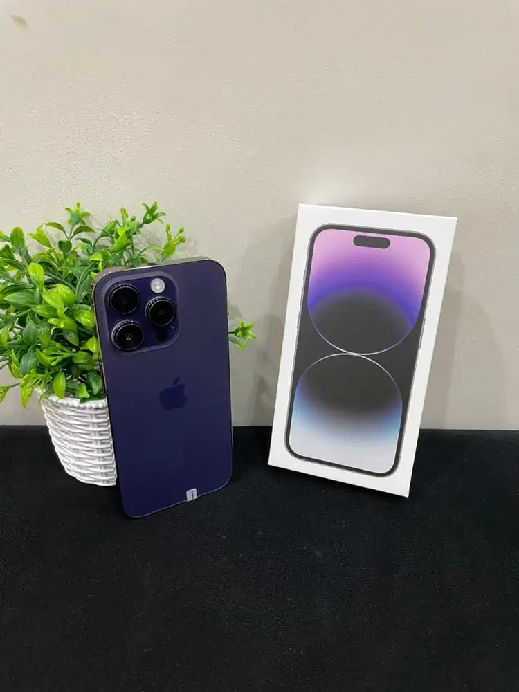 IPhone 14 Pro 256GB Deep Purple mulus Fullset BH 100% Sinyal All Opert