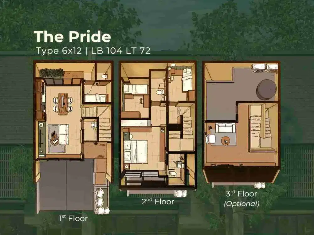 Dijual Rumah 3 lantai View Danau di Sewu Lake House Cirendeu Ciputat Timur Tangerang Selatan