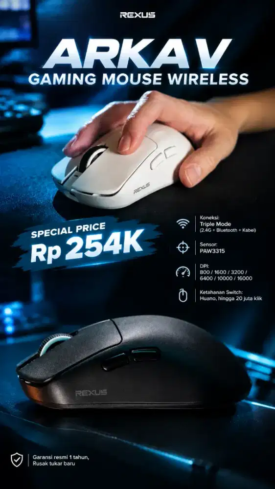 Mouse gaming wireless rexus ARKA V RX-118