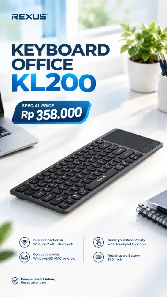Keyboard bluetooth rexus KL200