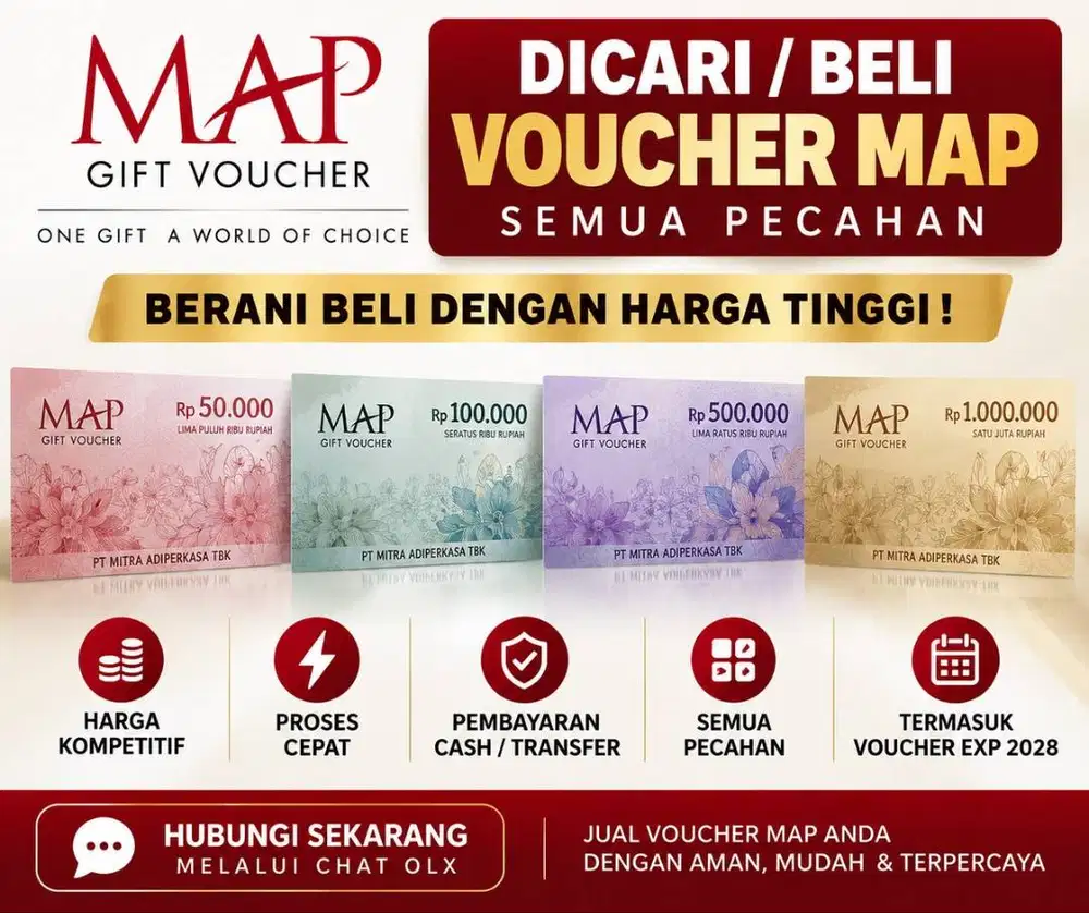 DICARI / BELI VOUCHER MAP SEMUA PECAHAN