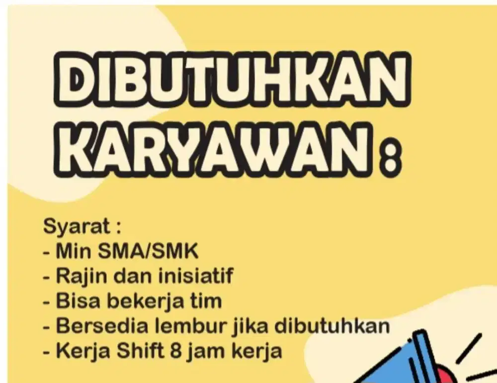 DIBUTUHKAN KARYAWAN UNTUK CAFE DI SURABAYA TIMUR