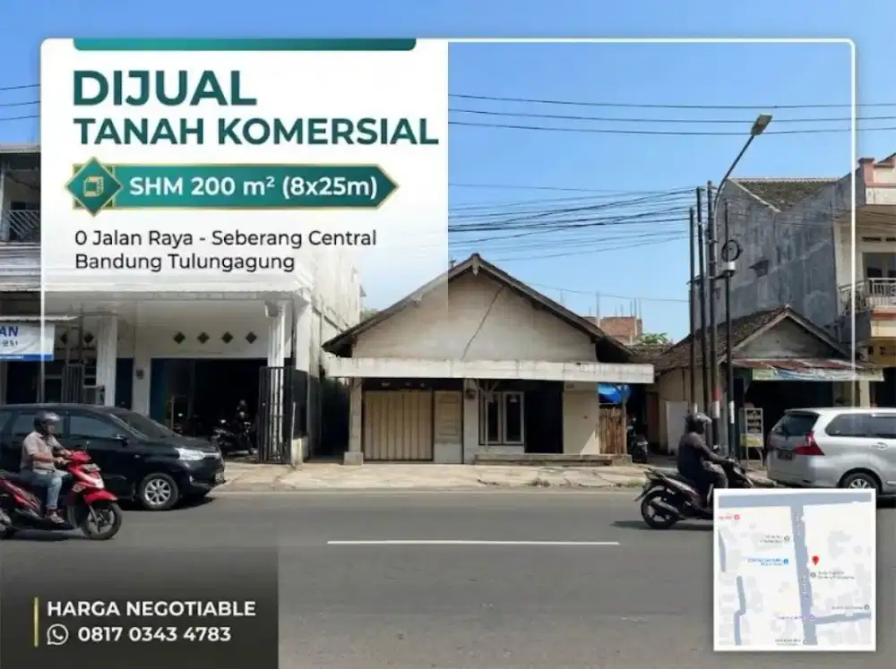 DIJUAL CEPAT Tanah Komersil 0 Jln Raya Dpn Central Bandung Tulungagung