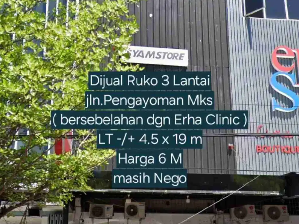 Dijual & Disewakan Ruko 3 lt Jln. Pengayoman Makassar