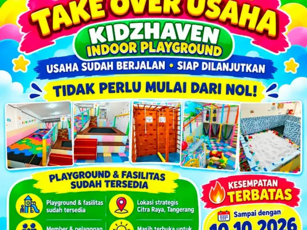 Peluang usaha take over indoor playground (Bisa NEGO)