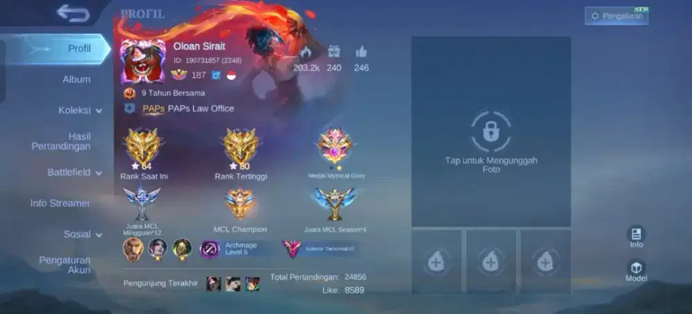 Akun Mobile Legends Server 2 ribu (4 digit)
