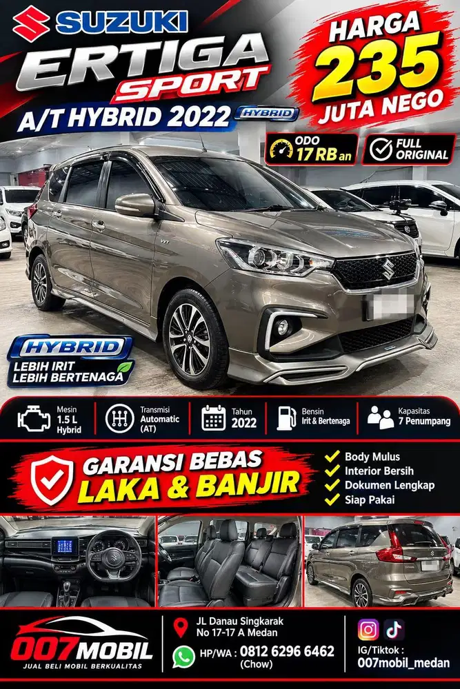 (Odo 17 RB) Suzuki Ertiga GX Sport Matic 2022, 2023, XL7