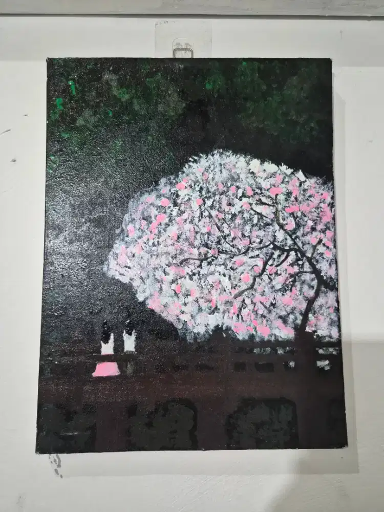 Lukisan 2 orang dibawah pohon sakura