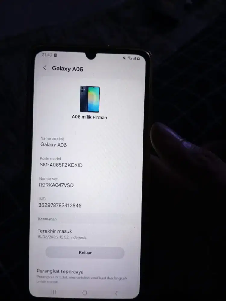 jual hp samsung A06 masih mulus