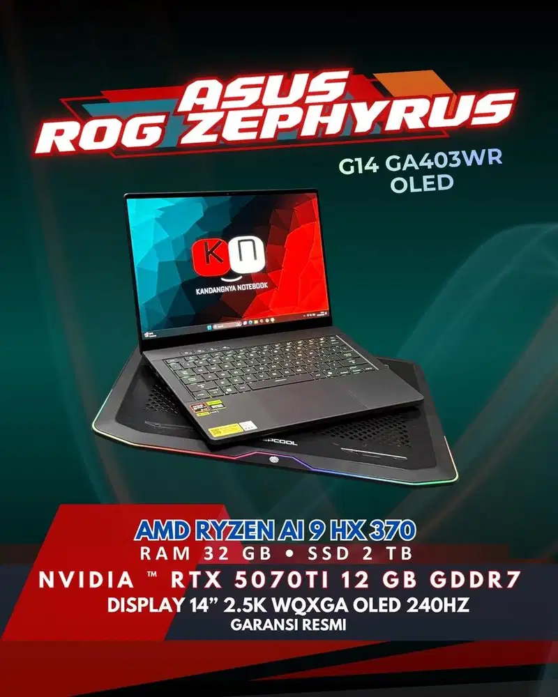 ASUS ROG ZEPHYRUS GA403WR RYZEN AI9 HX370 RTX 5070TI 12GB 32GB 2TB SSD