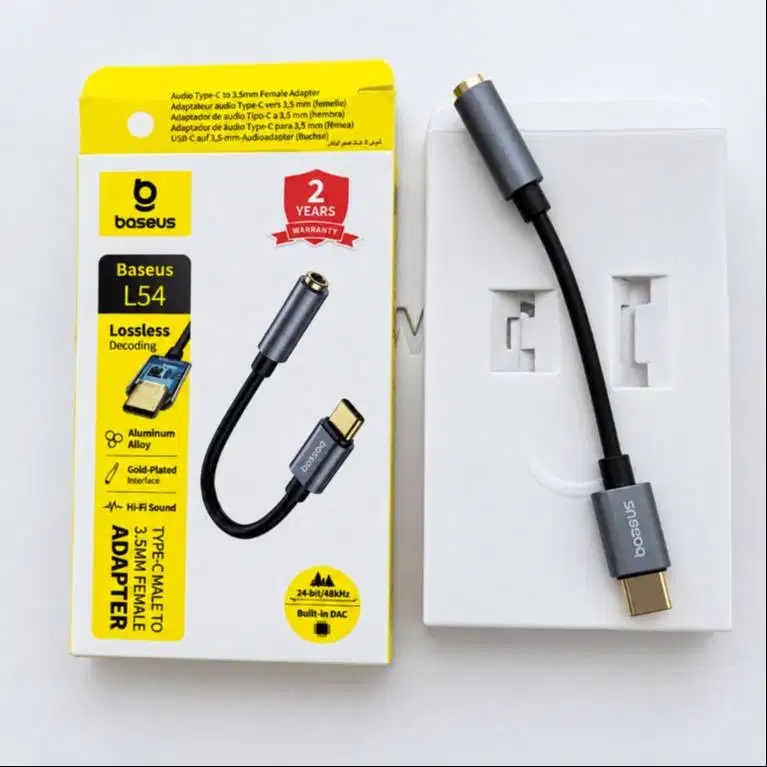 Konverter Audio Headset Type-C to Audio Jack 3.5mm Baseus L54 Kabel AU