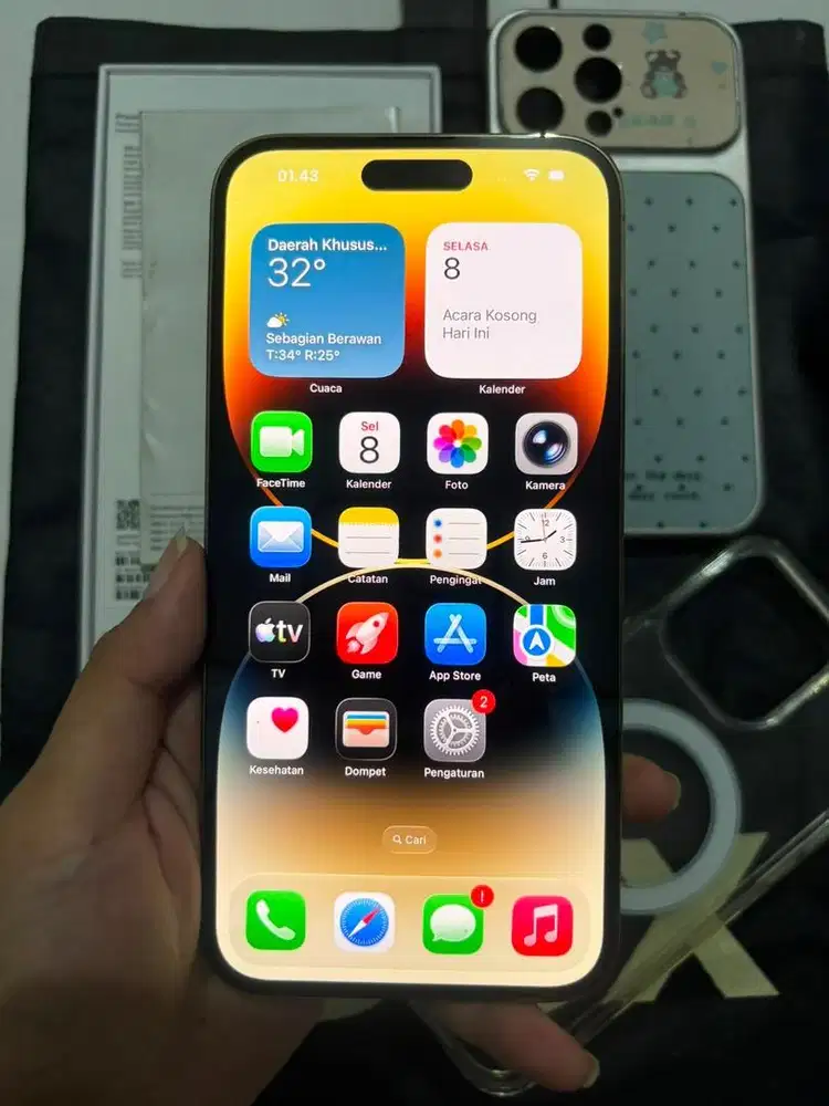 Iphone 14 128gb promax warna gold