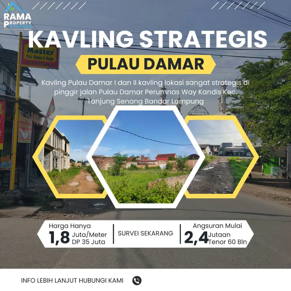 Tanah Kavling  pinggir jalan Pulau Damar Perumnas Way Kandis Kec. Tanj