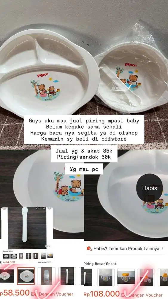 Piring dan mangkok anak pige*n