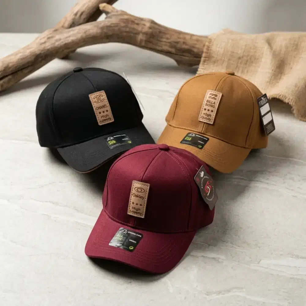 Topi Baseball Distro Premium Unisex Patch Kulit Sintetis Style Casual