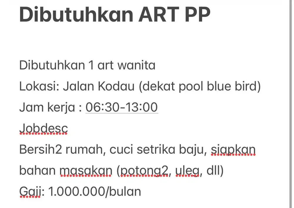 Dibutuhkan ART PP