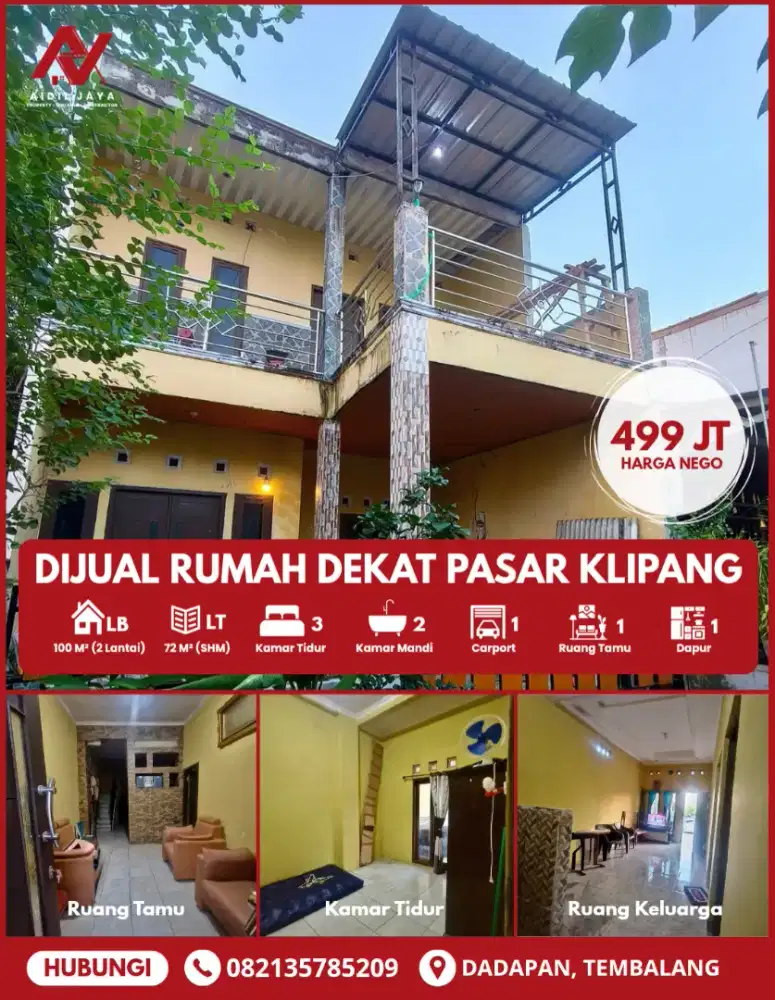 Rumah 2 Lantai Siap Huni Strategis Dekat RSWN Tembalang