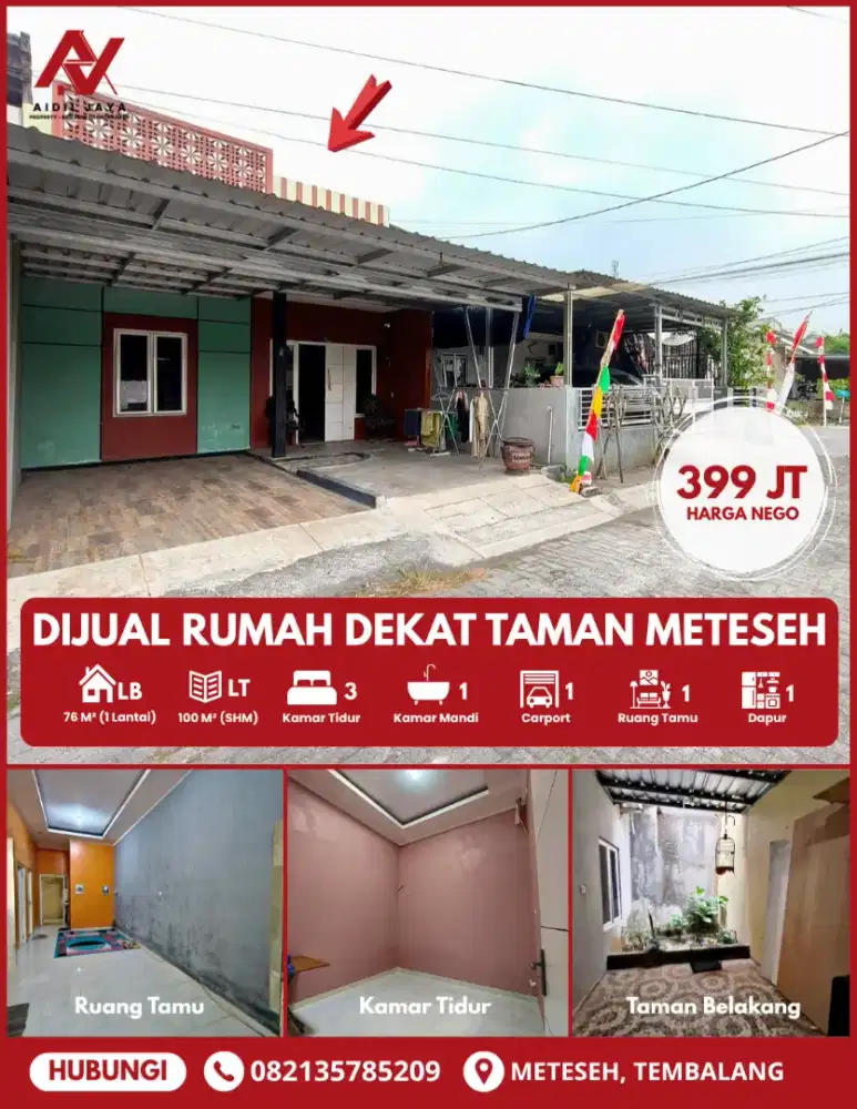 Rumah Siap Huni Samping Puskesmas Meteseh Tembalang