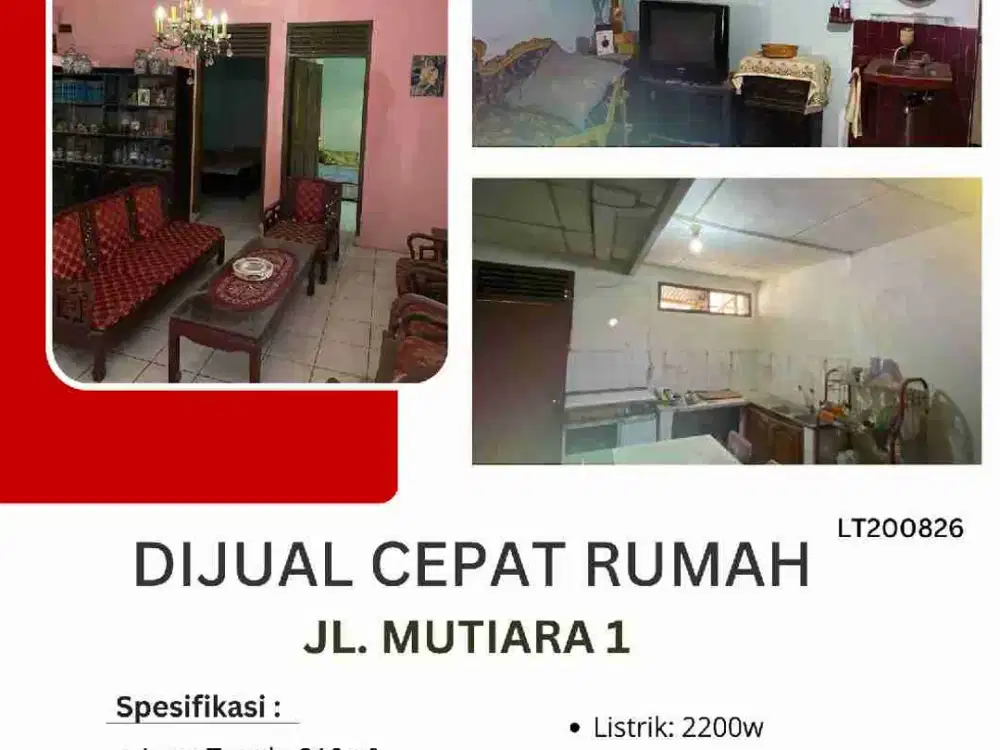 Dijual cepat rumah di jl. Mutiara 1 turangga Bandung
