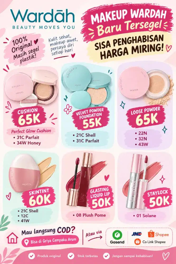 Makeup Wardah Baru Tersegel Harga 50k-65k COD