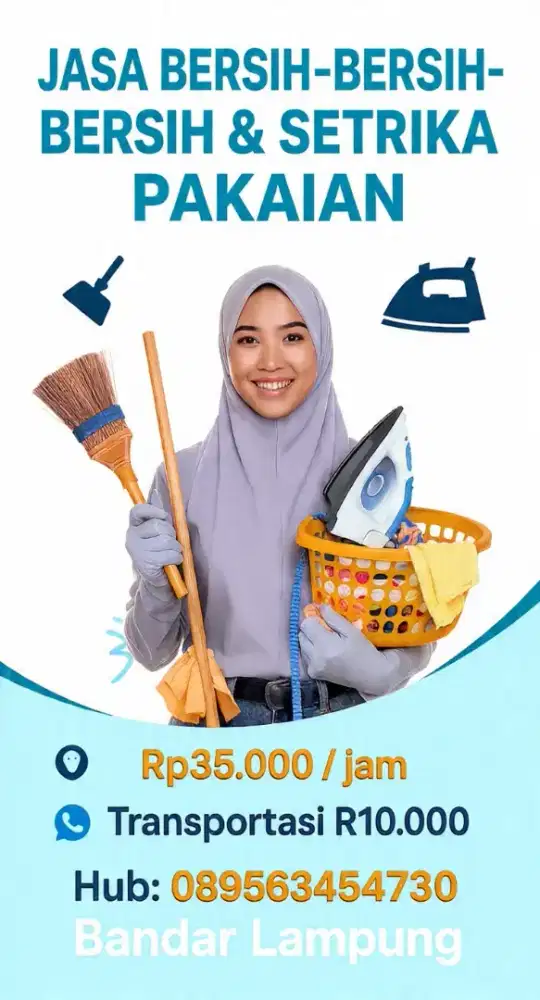 Jasa bersih-bersih rumah dan strika pakaian