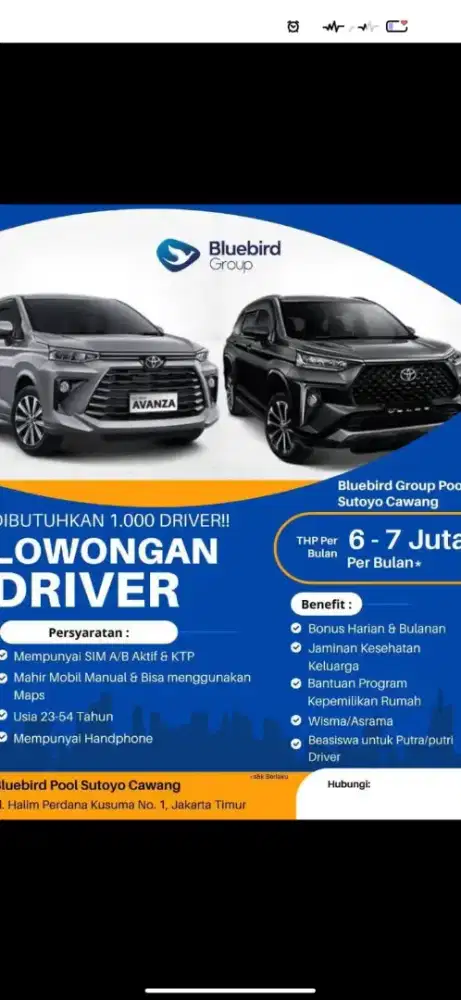 Lowongan pekerjaan driver