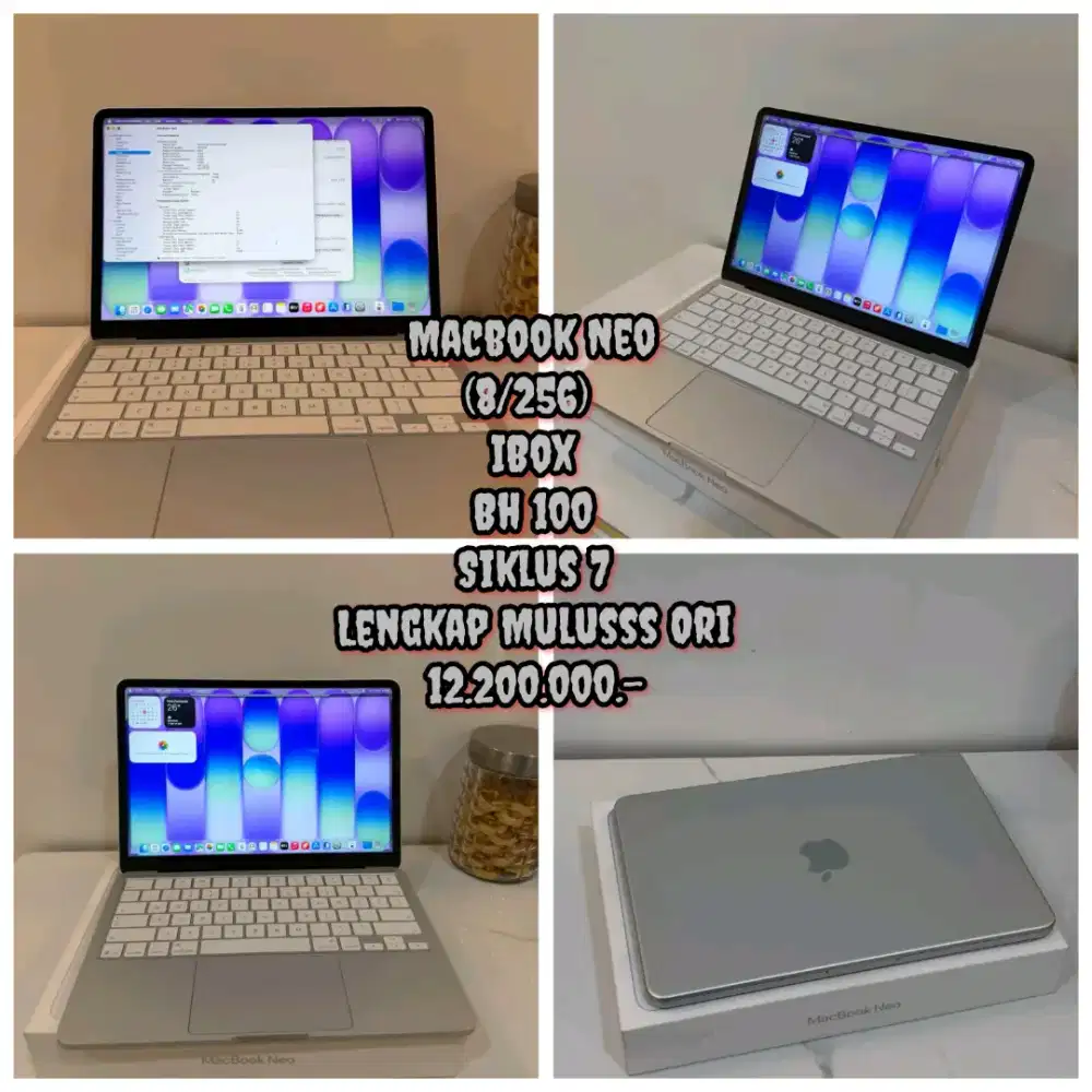 Macbook Neo (8/256) iBox , Bh 100 , Siklus 7