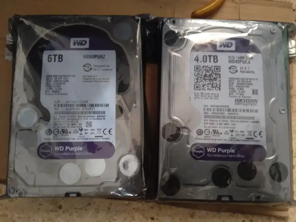 Hdd WD Purple 6tb dan 4tb minus rusak