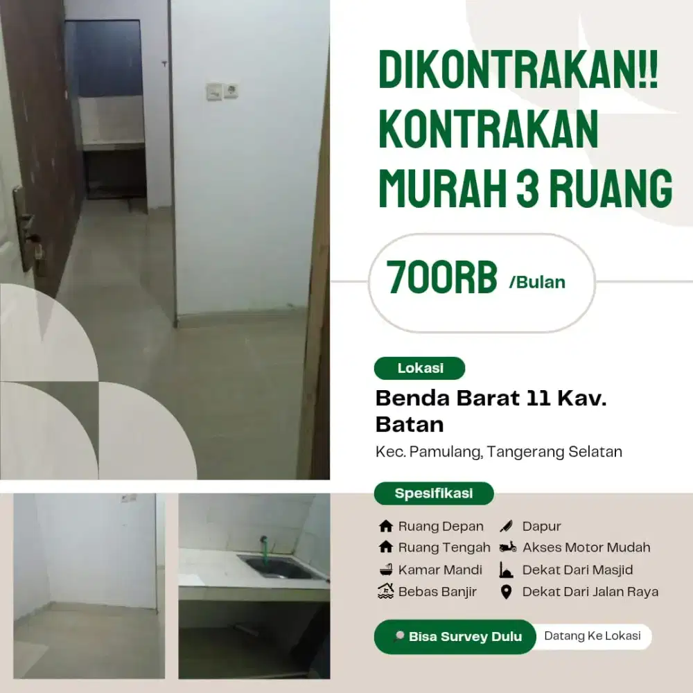 Kontrakan Murah 3 Petak