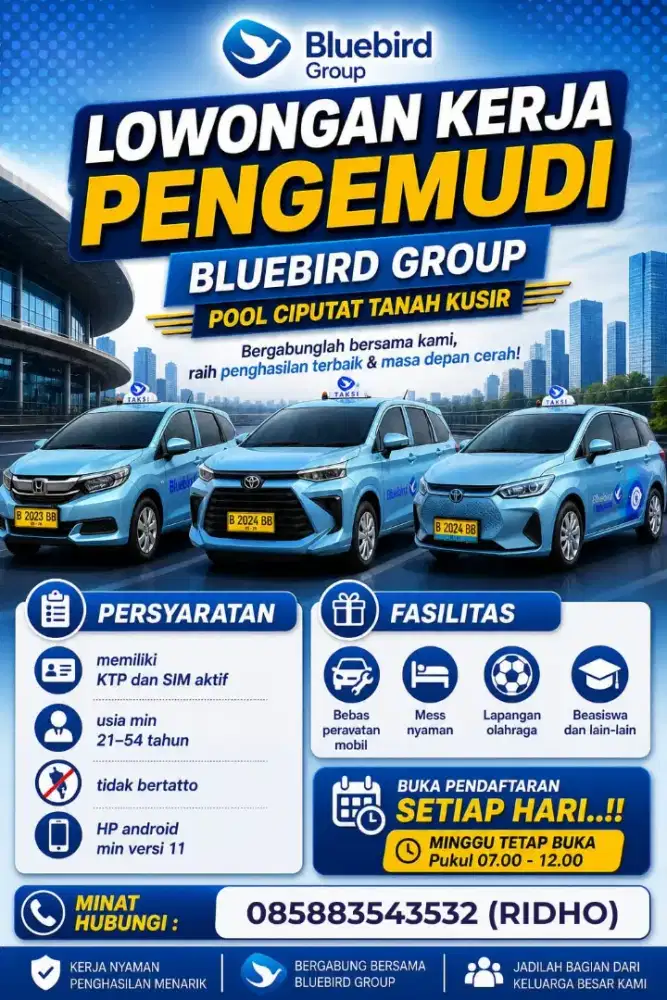 Lowongan Driver Taksi Bluebird Jakarta