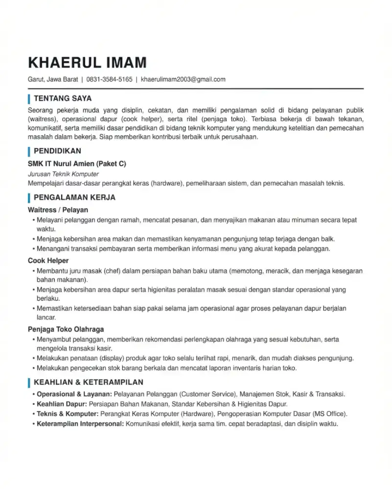 Hallo, boleh dong info lokernya untuk pria