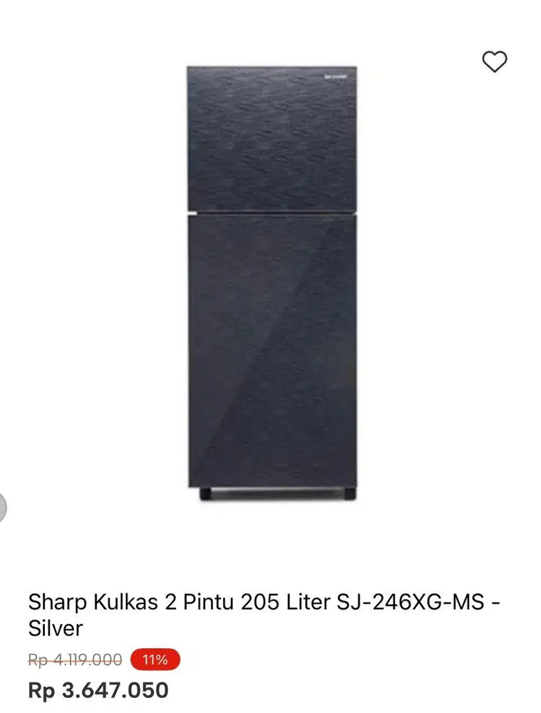 KULKAS SHARP 2 PINTU 246liter