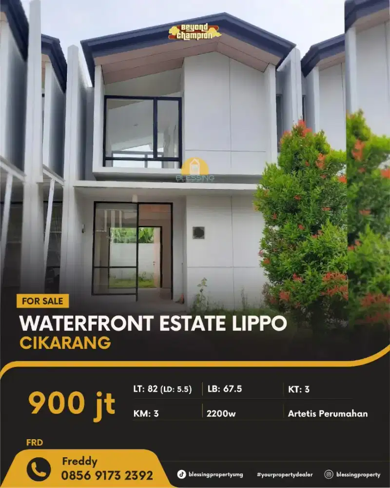 Jual rumah cepat silvercreak waterfront lippo cikarang