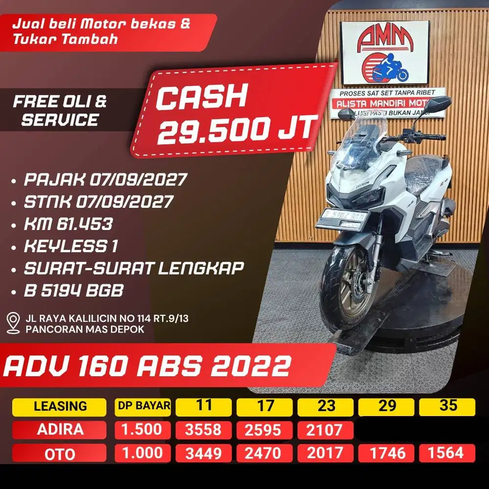 KREDIT DP 1 JT ADV 160 ABS 2022 BISA TUKAR TAMBAH/PAKAI CC/PAYLATER