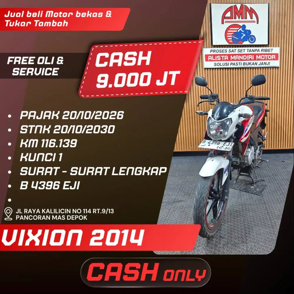 VIXION 2014 PAJAK ON FULL ORI BISA BAYAR VIA CC/PAYLATER